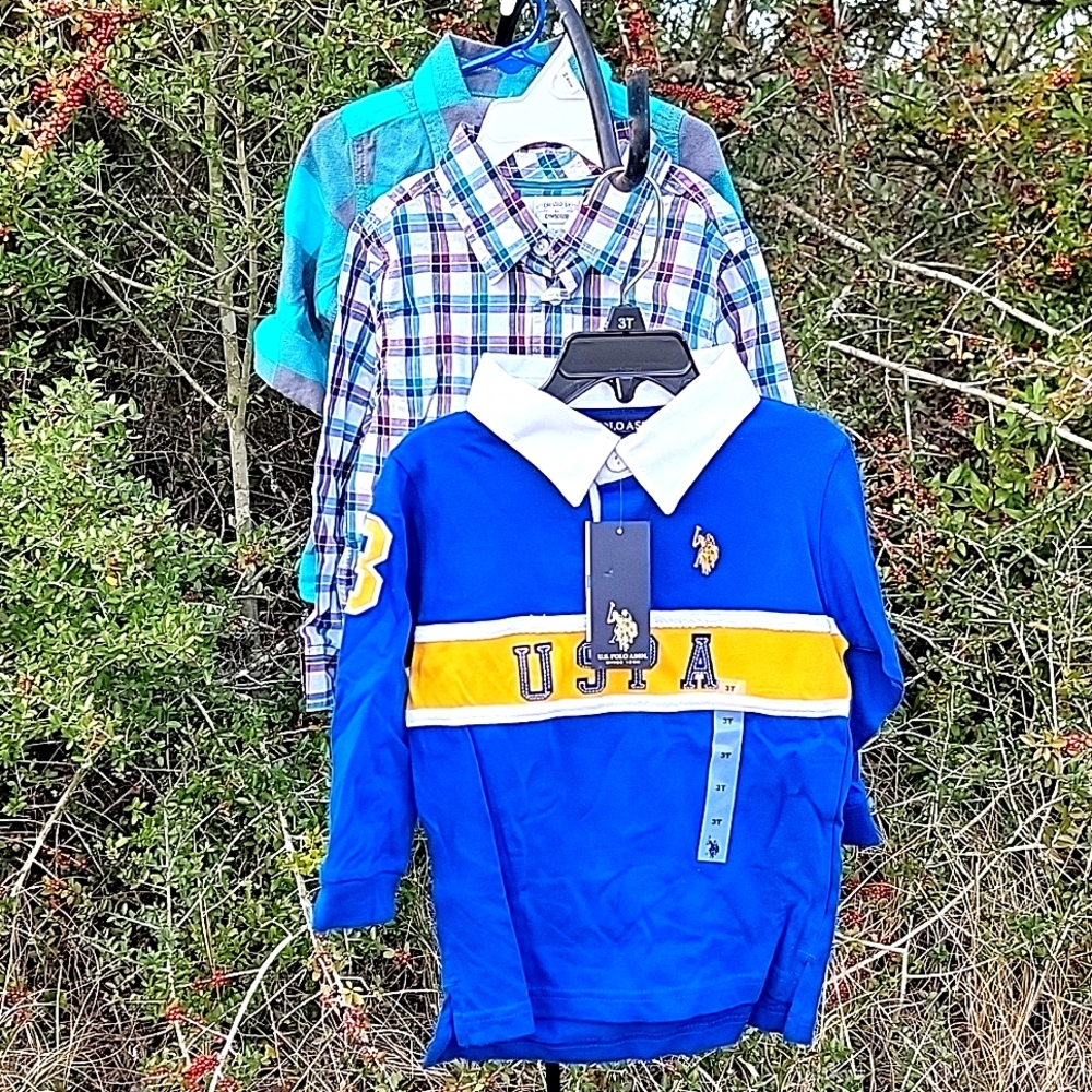 Lot of 3 Boys Shirts Size 3t NWT Polo Gymboree Oshkosh